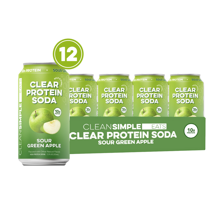 Clear Protein Soda: Sour Green Apple (12 Oz. | 12 Pack)