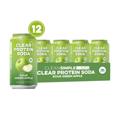Clear Protein Soda: Sour Green Apple (12 Oz. | 12 Pack)