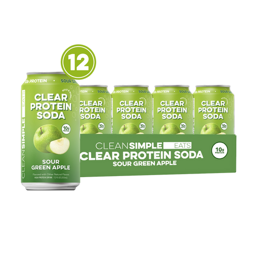 Clear Protein Soda: Sour Green Apple (12 Oz. | 12 Pack)