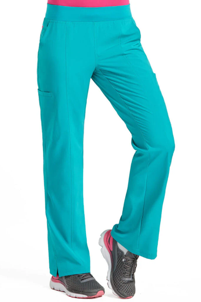 Clearance Med Couture Energy Paige Knit Waistband Yoga Comfort Cargo Scrub Pants