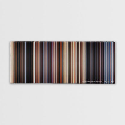 Close Encounters of the Third Kind movie barcode canvas print, the whole film as stripes of color