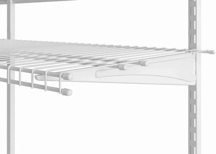 White 16-inch wire shelf with sturdy metal mounting brackets for closet organization