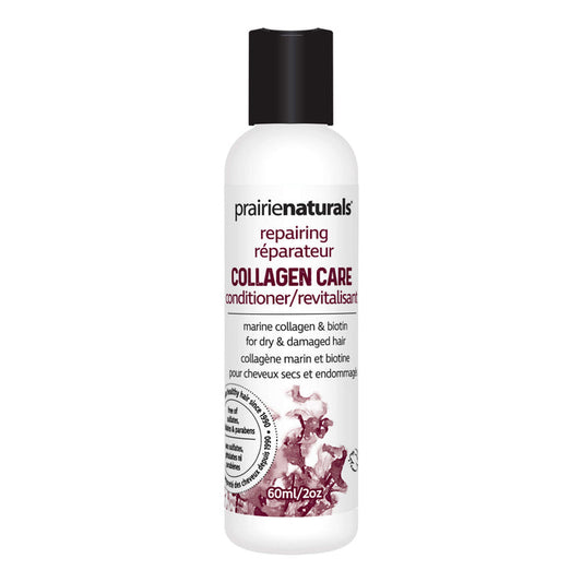 Bottle of PrairieNaturals Conditioner CollagenCare MarineCollagen&BiotinRepair Trial/Travel Size 60ml