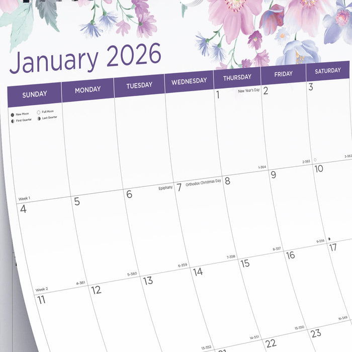 Blueline Colorful Monthly Wall Calendar, Passion, 2026 C173126-26