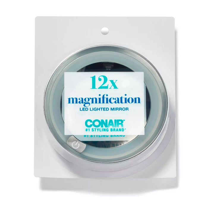 Conair 12x Magnification Led Lighted Round Mirror - ikatehouse