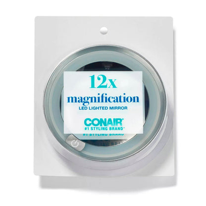 Conair 12x Magnification Led Lighted Round Mirror - ikatehouse