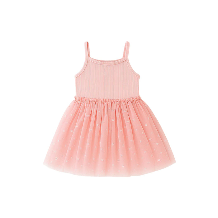 Confetti Kidz Ribbed Tulle Dress - Sparkling Rose