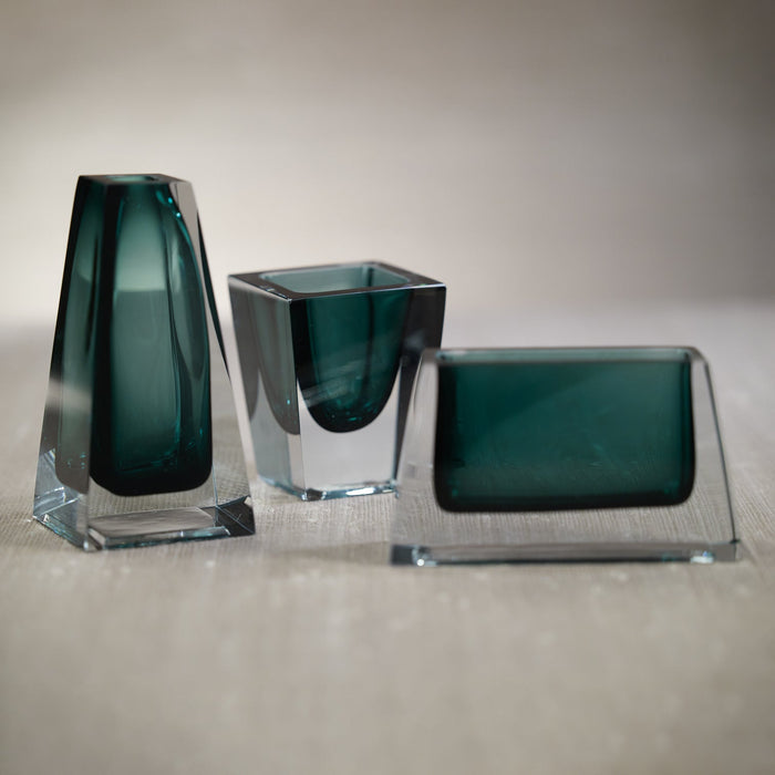 Corinthia Polished Glass Vase - Emerald Green - Vases by Carlyle Avenue