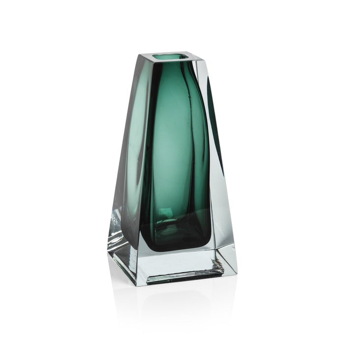Corinthia Polished Glass Vase - Emerald Green - Vases by Carlyle Avenue