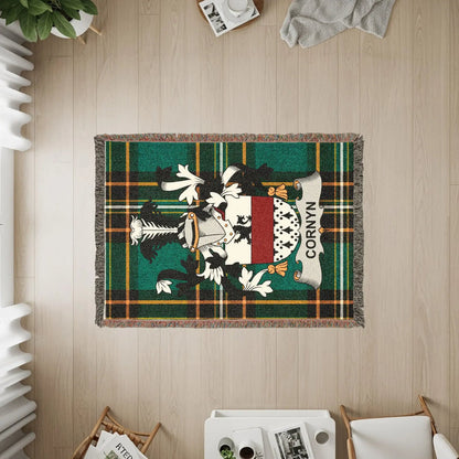 The three sizes available for the Cornyn woven cotton blanket.