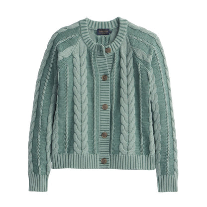 Cotton Cable Cardigan in Teal Blue by Pendleton