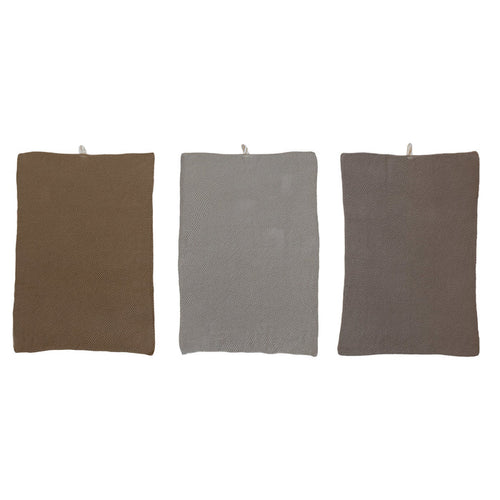 Cotton Knit Tea Towels, 3 Colors