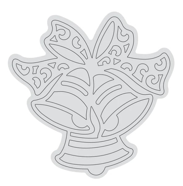 Couture Creations - Outline Stamp - Ringing Bells. Approximately 75 x 75mm | 2.9 x 2.9in This beautiful bell themed Christmas mini stamp and colour outline stamp set is ideal for use in colouring with pencils, paints, inks. Available at Embellish Away located in Bowmanville Ontario Canada.