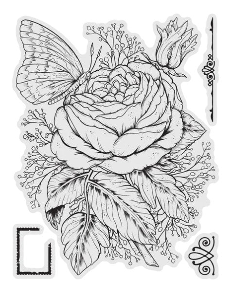 Couture Creations - Stamp and Colour - Rose. This beautiful four piece Rose Stamp and Colour Set which is part of the “Vintage Blooms” collection will make a great addition and will be perfect for cards and projects. Approx. 100 x 130mm | 3.9 x 5.1in. Available at Embellish Away located in Bowmanville Ontario Canada.