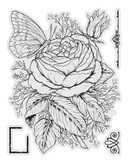 Couture Creations - Stamp and Colour - Rose. This beautiful four piece Rose Stamp and Colour Set which is part of the “Vintage Blooms” collection will make a great addition and will be perfect for cards and projects. Approx. 100 x 130mm | 3.9 x 5.1in. Available at Embellish Away located in Bowmanville Ontario Canada.