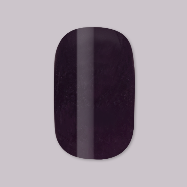 Covet | Extra Short | Round - Tab Press-On in rich dark plum shade with glossy finish for easy at-home mani application