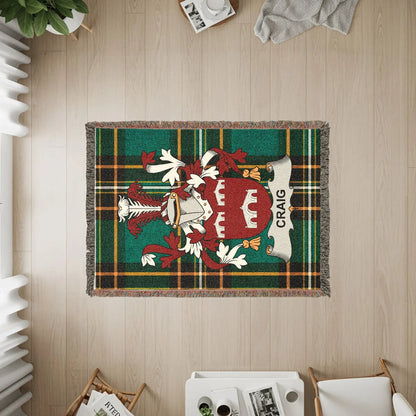 The three sizes of the Craig woven cotton blanket.