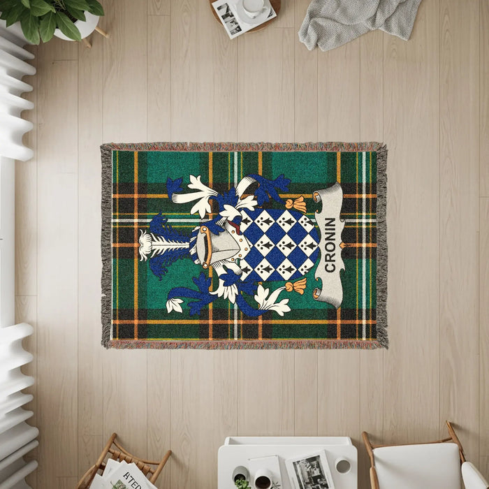 The three available sizes of the Cronin woven cotton blanket.