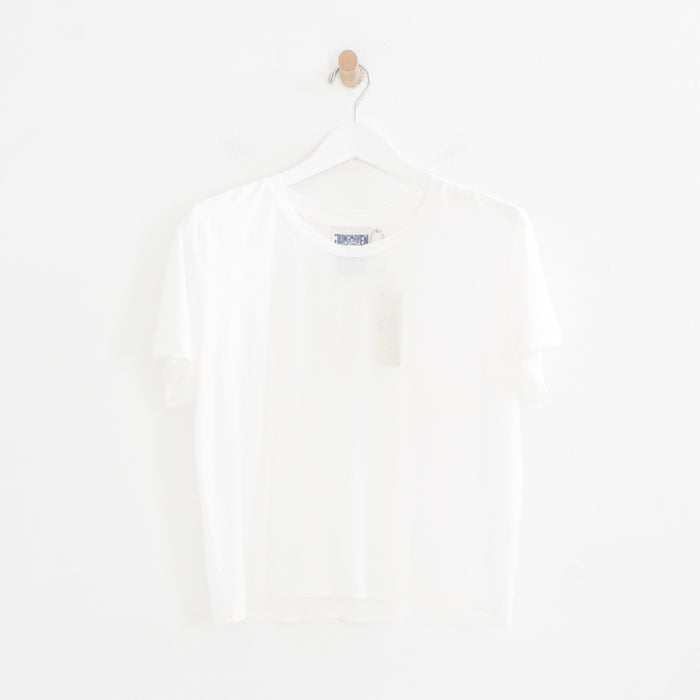 Cropped Ojai Tee in Washed White