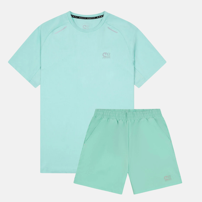 Cruyff Hydrogen T-Shirt / Shorts Set - Deep Mint