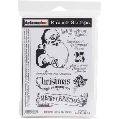 Darkroom Door - Cling Stamps 7.3"X5.1" - Joyful Christmas. These detailed stamps are the perfect way to add fun images to your cards, scrapbook pages and more! Use with any clear acrylic block (sold separately). This package contains Joyful Christmas: one 4.75x4 inch cling stamp sheet within one 5.25x7.5x.5 inch storage case. Imported. Available at Embellish Away located in Bowmanville Ontario Canada.