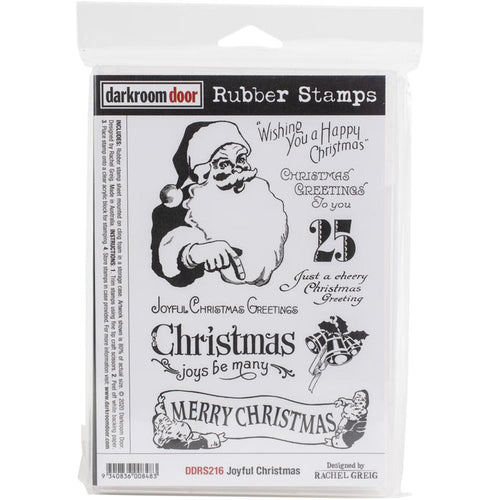 Darkroom Door - Cling Stamps 7.3"X5.1" - Joyful Christmas. These detailed stamps are the perfect way to add fun images to your cards, scrapbook pages and more! Use with any clear acrylic block (sold separately). This package contains Joyful Christmas: one 4.75x4 inch cling stamp sheet within one 5.25x7.5x.5 inch storage case. Imported. Available at Embellish Away located in Bowmanville Ontario Canada.