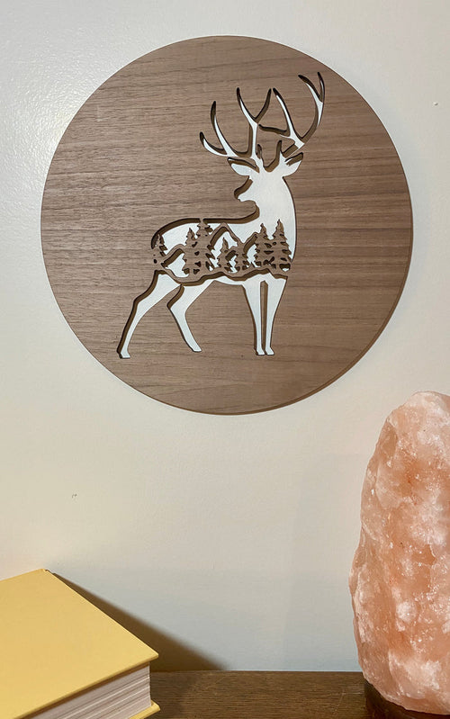 Deer wood sign home decor, personalized wooden sign, deer wooden sign cabin wood sign, nature wood sign