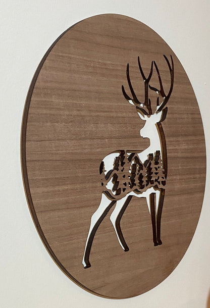 Deer wood sign home decor, personalized wooden sign, deer wooden sign cabin wood sign, nature wood sign