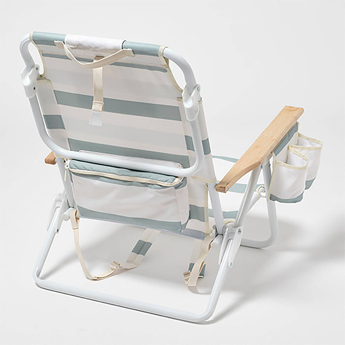Deluxe Beach Chair La Palma Sage Stripe -  by Carlyle Avenue