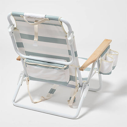 Deluxe Beach Chair La Palma Sage Stripe -  by Carlyle Avenue