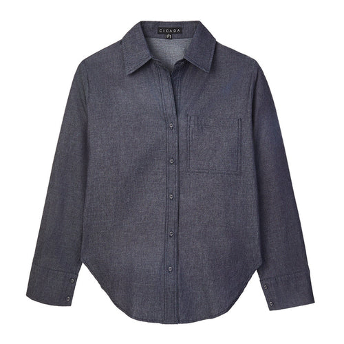 CICADA Denim Shirt (Blue) | Isetan KL Online Store