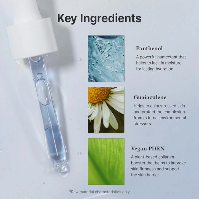 Dr. Althea Aqua Marine Deep Serum 30ml key ingredients including Panthenol, Guaiazulene, and Vegan PDRN.