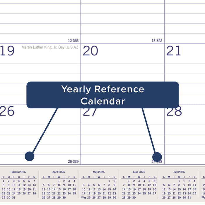 Blueline DuraGlobe™ Monthly Desk Pad Calendar, Bamboo, 2026 C177227-26