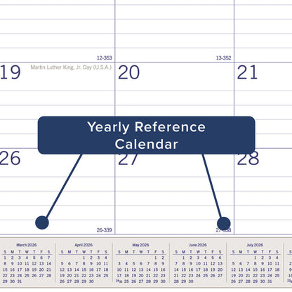 Blueline DuraGlobe™ Monthly Desk Pad Calendar, Bamboo, 2026 C177227-26