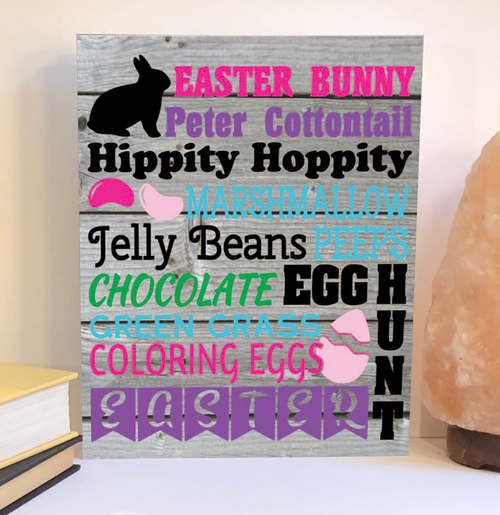 Easter subway design wood sign