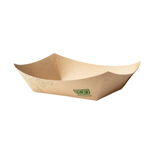 EcoProducts Compostable Food Tray (2lb | 6.5 x 4.75 x 1.75 | Kraft) | 1000/cs