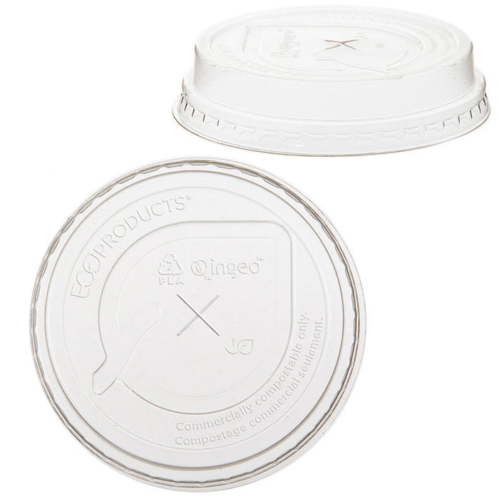 EcoProducts GreenStripe® Compostable Cold Cup Flat Lids (Fits 7 &10oz. Cold Cups) | 92-Series | 1000/cs