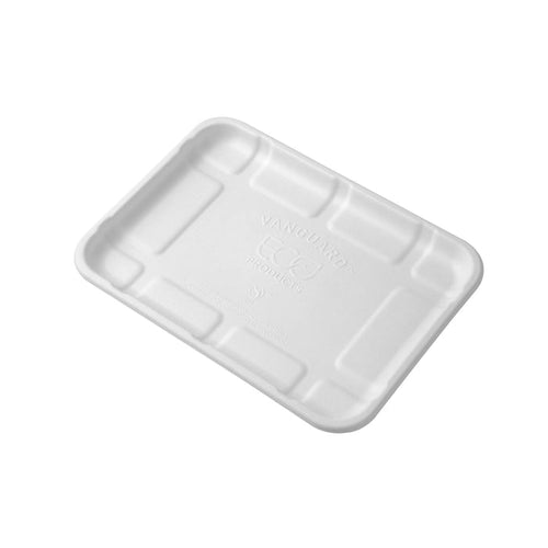EcoProducts Vanguard™ Compostable Lined Molded Fiber Meat & Produce Trays (2S | 8.5 x 6 x 0.56in) | 400/cs