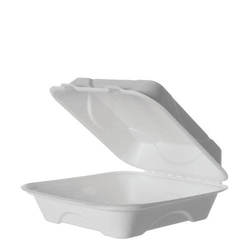 EcoProducts Vanguard™ Compostable Molded Fiber Clamshells (8in x 8in x 3in) | 200/cs
