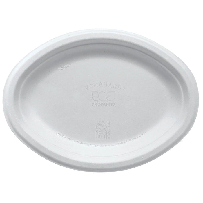 EcoProducts Vanguard™ Compostable Molded Fiber Plates (10 x 7in | Oval) | 500/cs