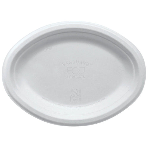 EcoProducts Vanguard™ Compostable Molded Fiber Plates (10 x 7in | Oval) | 500/cs
