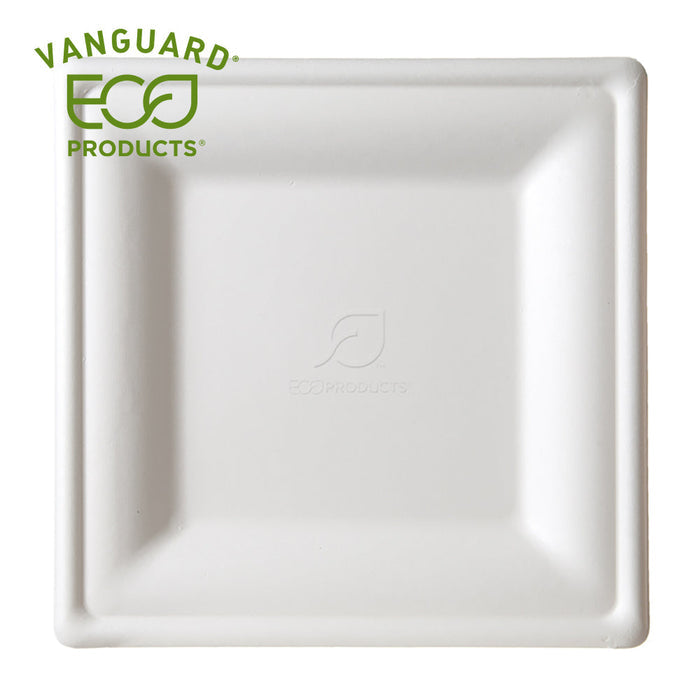 EcoProducts Vanguard™ Compostable Molded Fiber Plates (Square | Large) | 250/cs