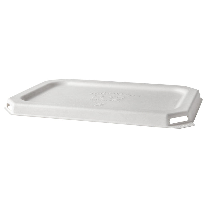 EcoProducts Vanguard™ WorldView™ Compostable Flat Molded Fiber Lid (Fits 24 and 32oz. Rectangle Molded Fiber Take-Out Containers) | 229-Series | 400/cs