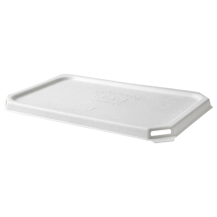 EcoProducts Vanguard™ WorldView™ Compostable Flat Rectangle Molded Fiber Lid (Fits SCRC107 Molded Fiber Container) | 207-Series | 200/cs