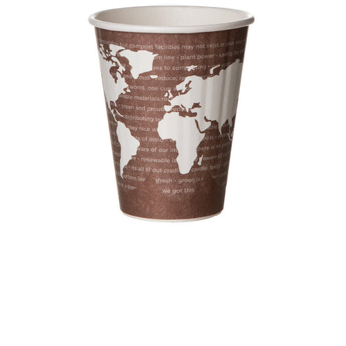 EcoProducts World Art Compostable Insulated Hot Cups (8oz) | 80-Series | 600/cs