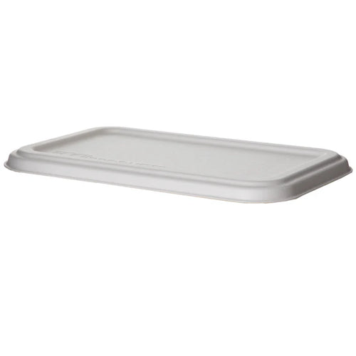 EcoProducts WorldView™ Compostable FLAT Molded Fiber Lid (Fits 24 and 32oz. Rectangle Molded Fiber Take-Out Containers) | 229-Series | 400/cs