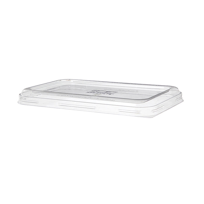 EcoProducts WorldView™ Compostable Lid (Low Profile Vented | Fits 24 - 32oz. Rectangle Molded Fiber Take-Out Containers) | 229-Series | 400/cs