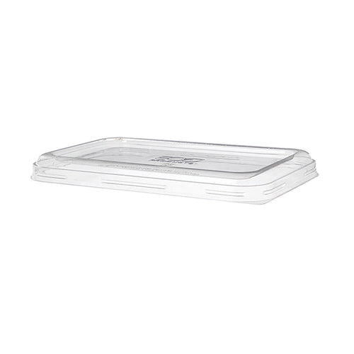 EcoProducts WorldView™ Compostable Lid (Low Profile Vented | Fits 24 - 32oz. Rectangle Molded Fiber Take-Out Containers) | 229-Series | 400/cs