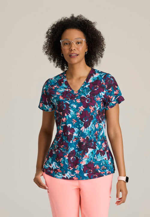 Ella Print Top - Spring Meadow - Grey's Anatomy Scrubs