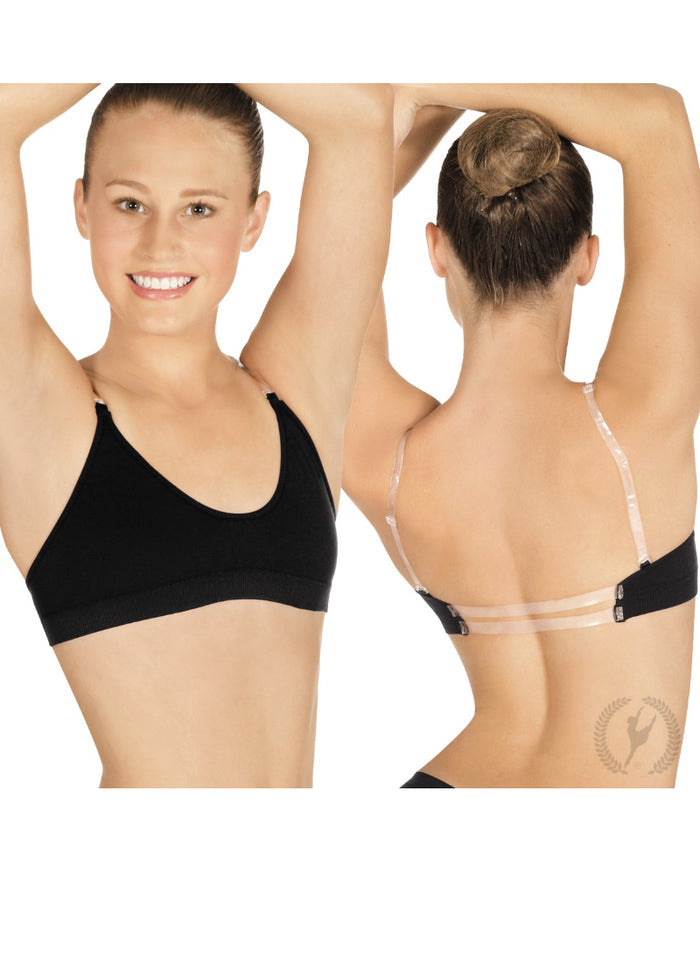 Eurotard 95621 dance bra in black with adjustable straps